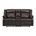 Homelegance Jude Reclining Leather Match Loveseat 8201BRW-2 IMAGE 1