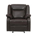 Homelegance Jude Glider Leather Match Recliner 8201BRW-1 IMAGE 1