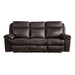 Homelegance Aram Reclining Leather Match Sofa 8206BRW-3 IMAGE 1