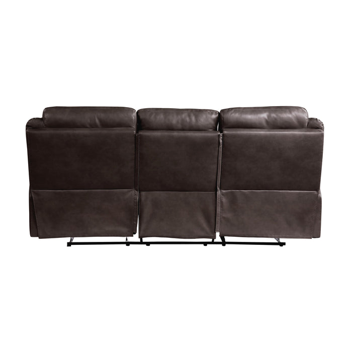 Homelegance Aram Reclining Leather Match Sofa 8206BRW-3 IMAGE 3