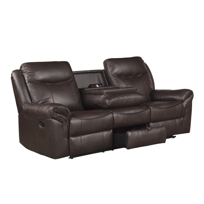 Homelegance Aram Reclining Leather Match Sofa 8206BRW-3 IMAGE 5