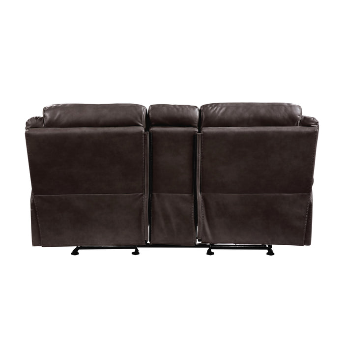 Homelegance Aram Reclining Leather Match Loveseat 8206BRW-2 IMAGE 3