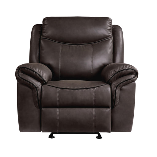 Homelegance Aram Glider Leather Match Recliner 8206BRW-1 IMAGE 1