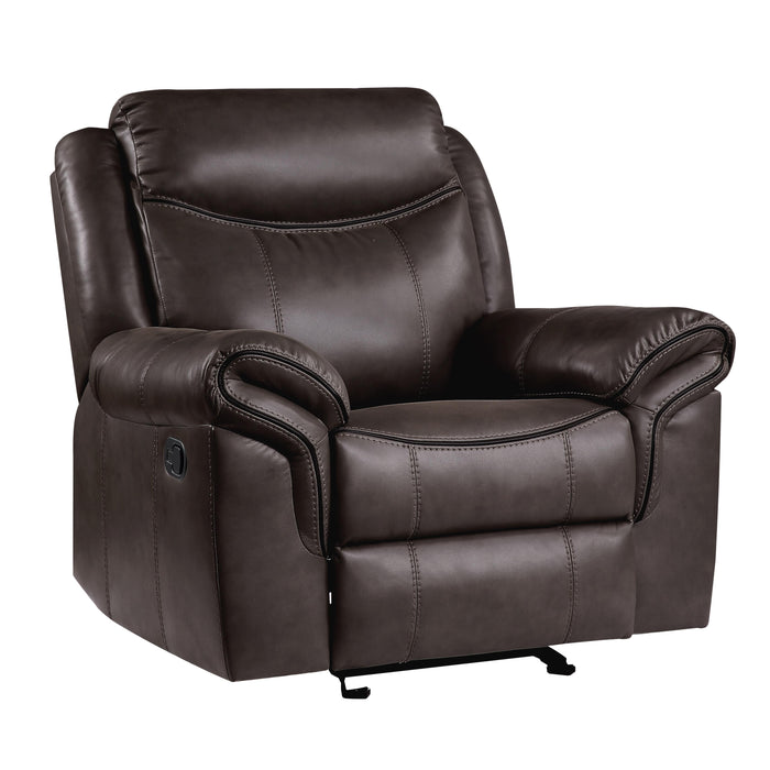 Homelegance Aram Glider Leather Match Recliner 8206BRW-1 IMAGE 2