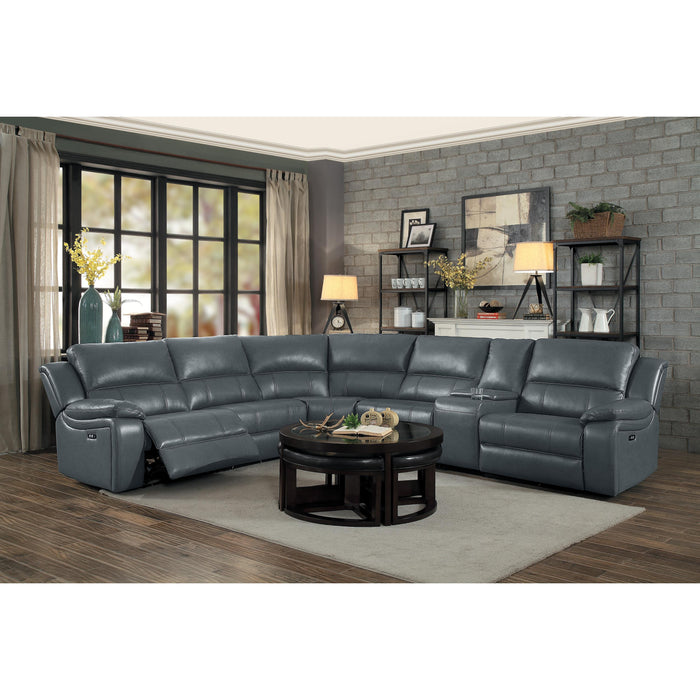 Homelegance Falun Power Reclining Leather Match 6 pc Sectional 8260GY*6PW IMAGE 6