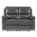 Homelegance Greeley Reclining Leather Loveseat 8325GRY-2 IMAGE 1