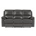 Homelegance Greeley Reclining Leather Sofa 8325GRY-3 IMAGE 1