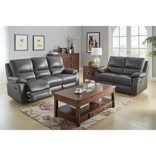 Homelegance Greeley Reclining Leather Sofa 8325GRY-3 IMAGE 2