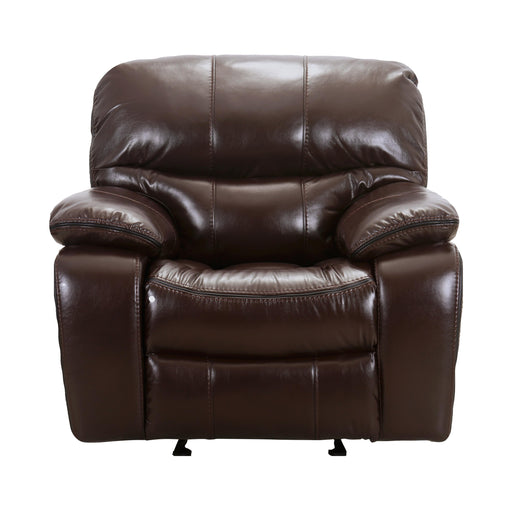 Homelegance Pecos Glider Leather Match Recliner 8480BRW-1 IMAGE 1