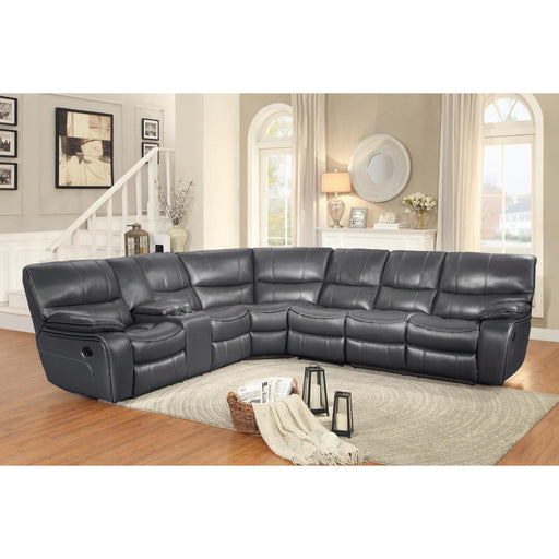 Homelegance Pecos Reclining Leather Match 4 pc Sectional 8480GRY*4SC IMAGE 2