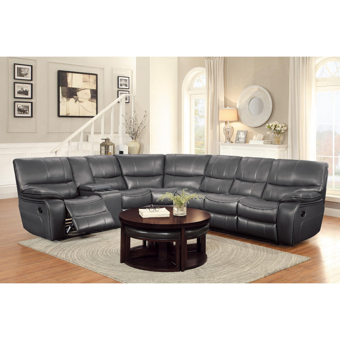 Homelegance Pecos Reclining Leather Match 4 pc Sectional 8480GRY*4SC IMAGE 3