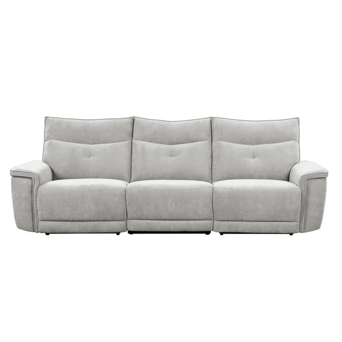 Homelegance Tesoro Power Reclining Fabric Sofa 9509MGY-3PWH* IMAGE 1