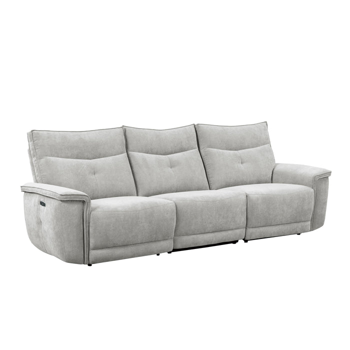 Homelegance Tesoro Power Reclining Fabric Sofa 9509MGY-3PWH* IMAGE 2