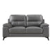 Homelegance Mischa Stationary Leather/Fabric Loveseat 9514DGY-2 IMAGE 1