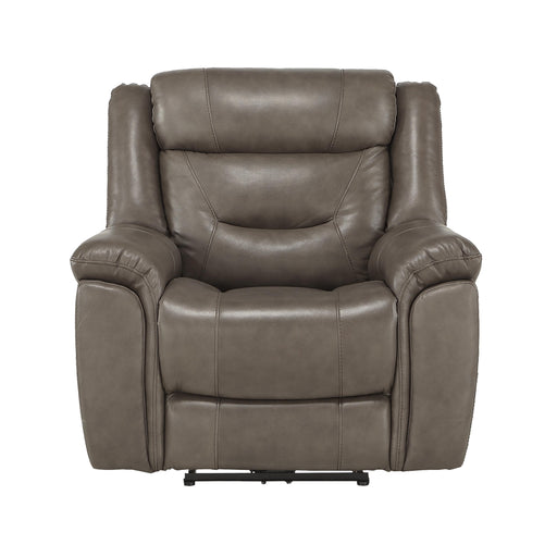 Homelegance Kennett Power Leather/Leather Match Recliner 9528BRG-1PWH IMAGE 1