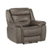 Homelegance Kennett Power Leather/Leather Match Recliner 9528BRG-1PWH IMAGE 2