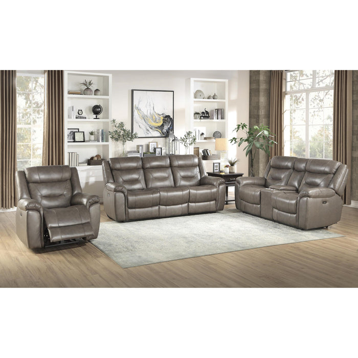 Homelegance Kennett Power Leather/Leather Match Recliner 9528BRG-1PWH IMAGE 6