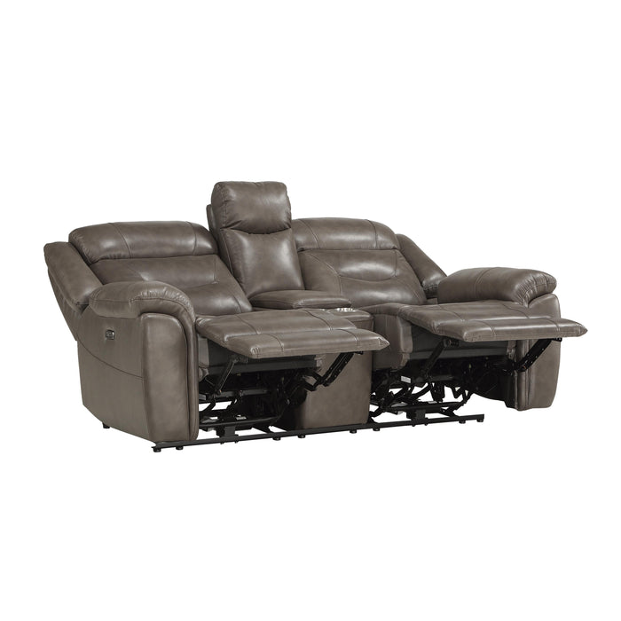 Homelegance Kennett Power Leather/Leather Match Loveseat 9528BRG-2PWH IMAGE 3