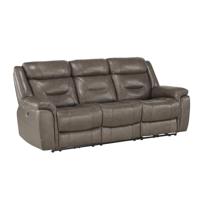 Homelegance Kennett Power Leather/Leather Match Sofa 9528BRG-3PWH IMAGE 2