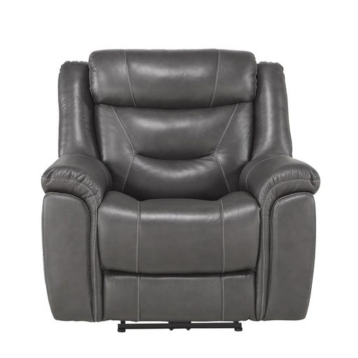 Homelegance Kennett Power Leather/Leather Match Recliner 9528DGY-1PWH IMAGE 1