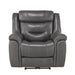 Homelegance Kennett Power Leather/Leather Match Recliner 9528DGY-1PWH IMAGE 1