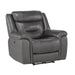 Homelegance Kennett Power Leather/Leather Match Recliner 9528DGY-1PWH IMAGE 2