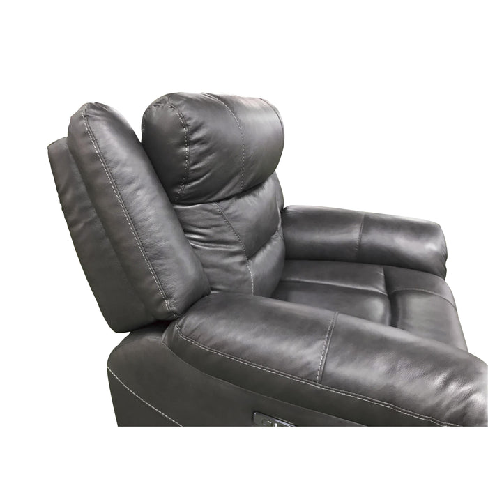 Homelegance Kennett Power Leather/Leather Match Recliner 9528DGY-1PWH IMAGE 5