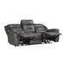 Homelegance Kennett Power Leather/Leather Match Sofa 9528DGY-3PWH IMAGE 3