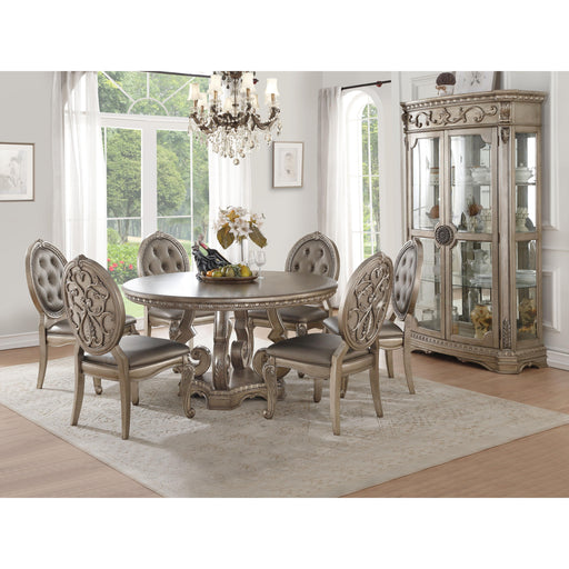 Acme Furniture Round Northville Dining Table with Pedestal Base 66915 IMAGE 2