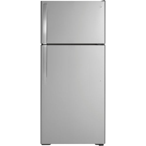 GE 28-inch, 16.6 cu.ft. Freestanding Top Freezer Refrigerator with Internal Ice Maker GIE17GSNRSS IMAGE 1