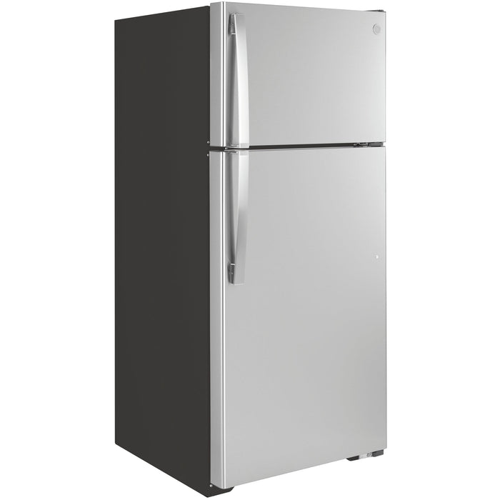 GE 28-inch, 16.6 cu.ft. Freestanding Top Freezer Refrigerator with Internal Ice Maker GIE17GSNRSS IMAGE 3