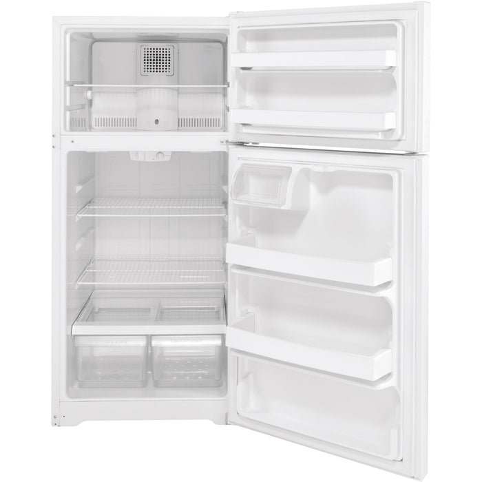 GE 28-inch, 15.6 cu. ft. Top-Freezer Refrigerator GTS16DTNRWW IMAGE 2