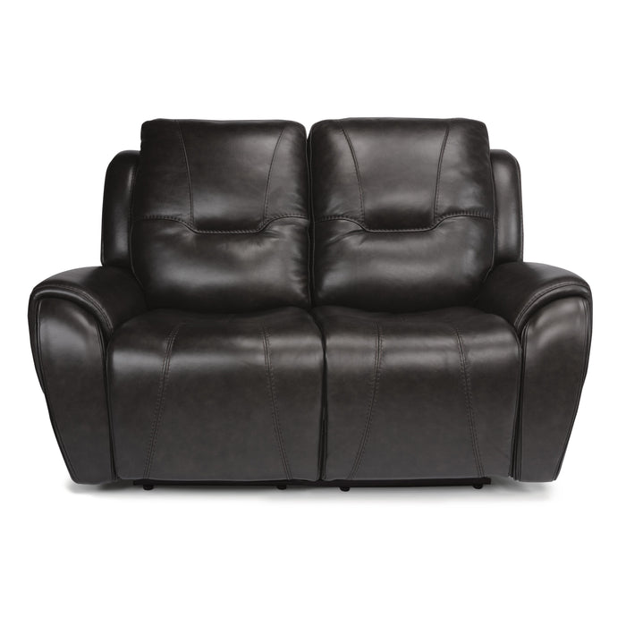 Flexsteel Trip Power Reclining Leather Match Loveseat 1134-60PH 297-02 IMAGE 1