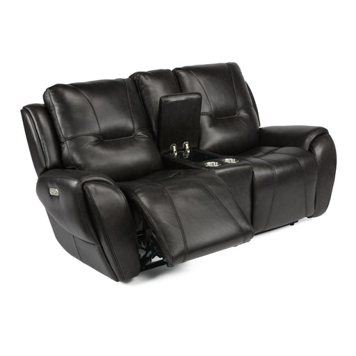 Flexsteel Trip Power Reclining Leather Match Loveseat 1134-64PH 297-02 IMAGE 2