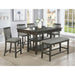 Crown Mark Nina Counter Height Dining Table with Pedestal Base 2715GY-T-4260/2715GY-T-SHELF IMAGE 2