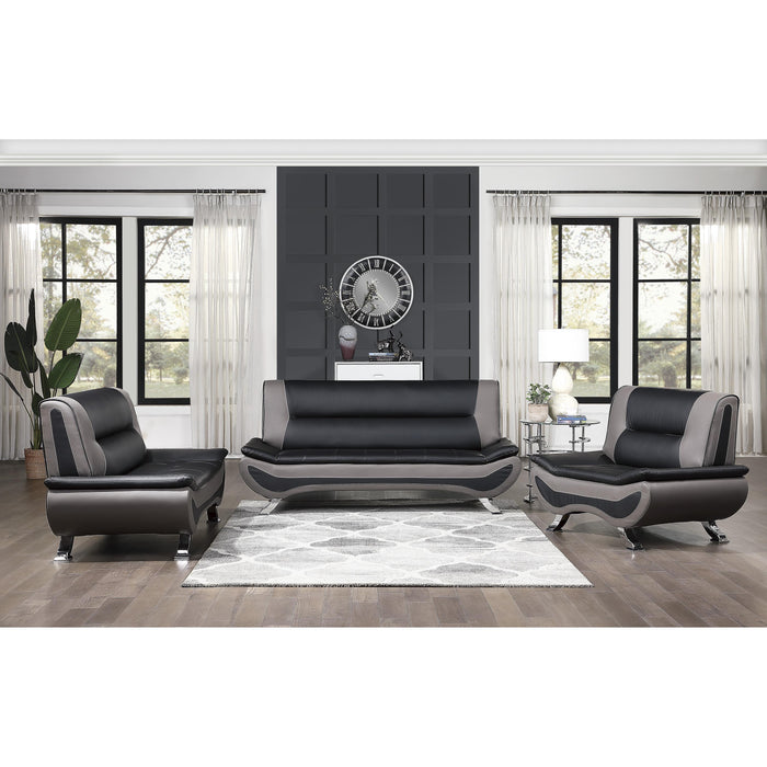 Homelegance Veloce Stationary Leather Look Sofa 8219BLK-3 IMAGE 4