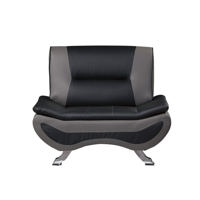 Homelegance Veloce Stationary Leather Look Chair 8219BLK-1 IMAGE 1