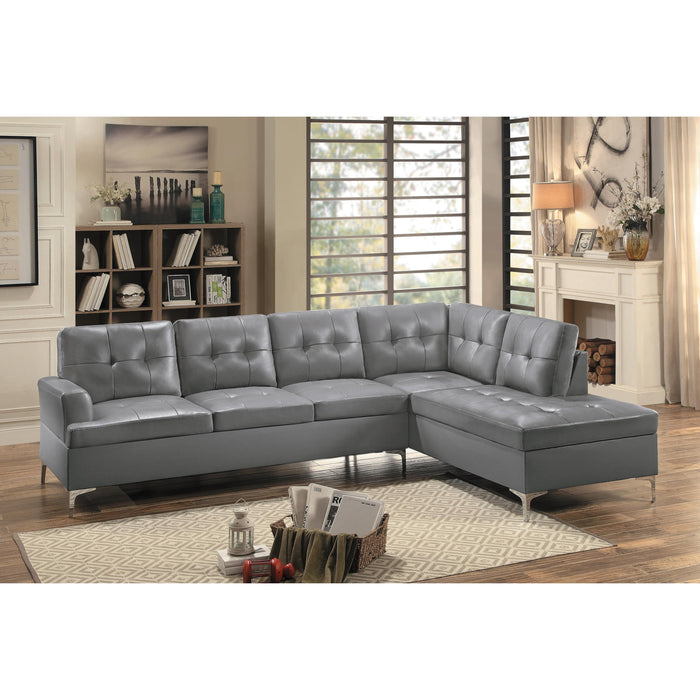 Homelegance Barrington Leather Look 2 pc Sectional 8378GRY* IMAGE 5