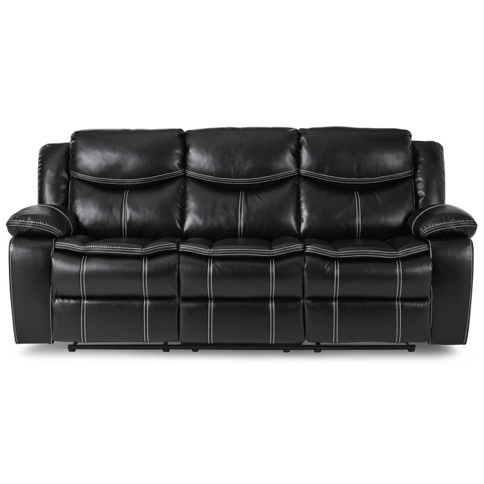 Homelegance Bastrop Reclining Leather Look Sofa 8230BLK-3 IMAGE 1