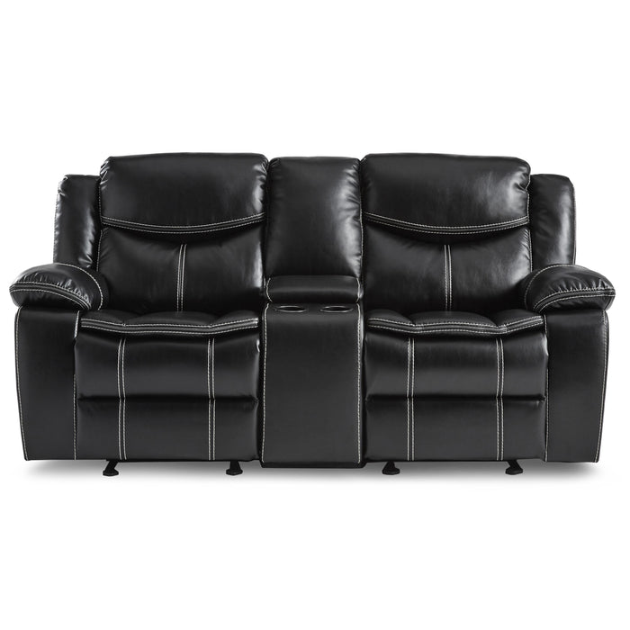 Homelegance Bastrop Reclining Leather Look Loveseat 8230BLK-2 IMAGE 1