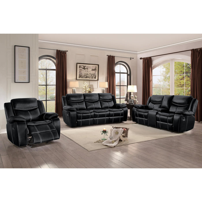 Homelegance Bastrop Reclining Leather Look Loveseat 8230BLK-2 IMAGE 5