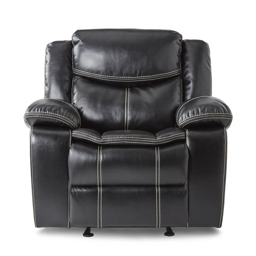 Homelegance Bastrop Glider Leather Look Recliner 8230BLK-1 IMAGE 1