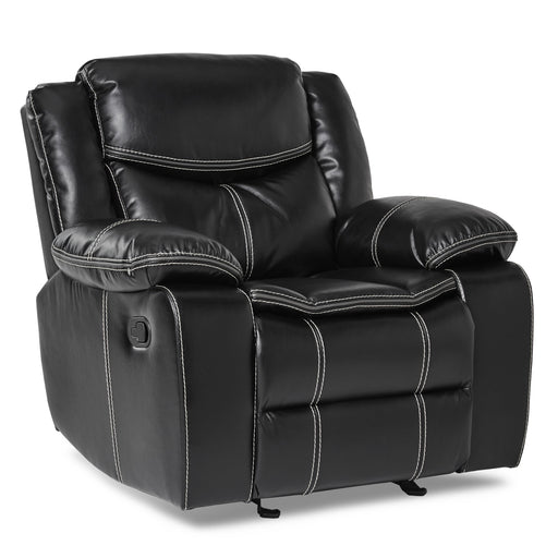 Homelegance Bastrop Glider Leather Look Recliner 8230BLK-1 IMAGE 2