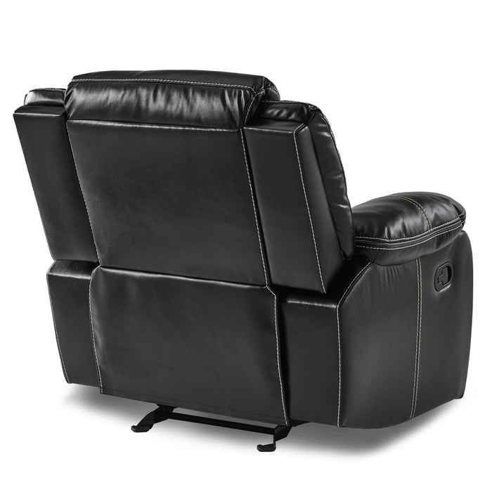 Homelegance Bastrop Glider Leather Look Recliner 8230BLK-1 IMAGE 4