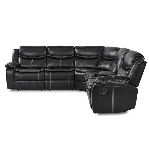 Homelegance Bastrop Reclining Leather Look 3 pc Sectional 8230BLK*SC IMAGE 2