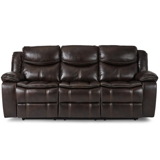 Homelegance Bastrop Reclining Leather Look Sofa 8230BRW-3 IMAGE 1