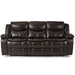 Homelegance Bastrop Reclining Leather Look Sofa 8230BRW-3 IMAGE 1