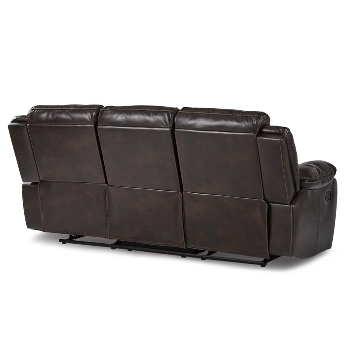 Homelegance Bastrop Reclining Leather Look Sofa 8230BRW-3 IMAGE 3