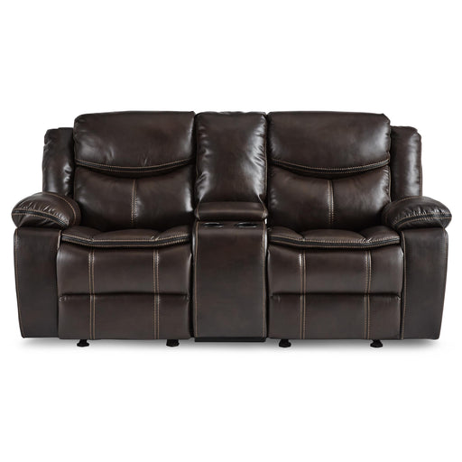 Homelegance Bastrop Reclining Leather Look Loveseat 8230BRW-2 IMAGE 1