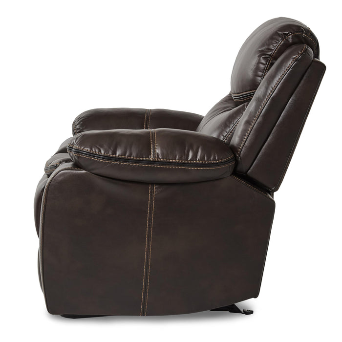 Homelegance Bastrop Glider Leather Look Recliner 8230BRW-1 IMAGE 3